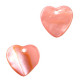 Shell charm round 8mm Heart 9-11mm Coral pink